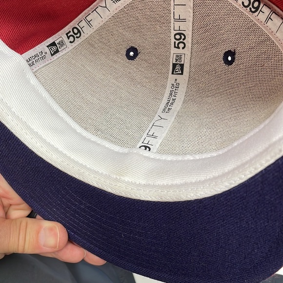 New Era 59FIFTY "DVS" Red-Burgundy with Blue Piping Fitted Wool Skate Cap 7½ - Picture 7 of 10